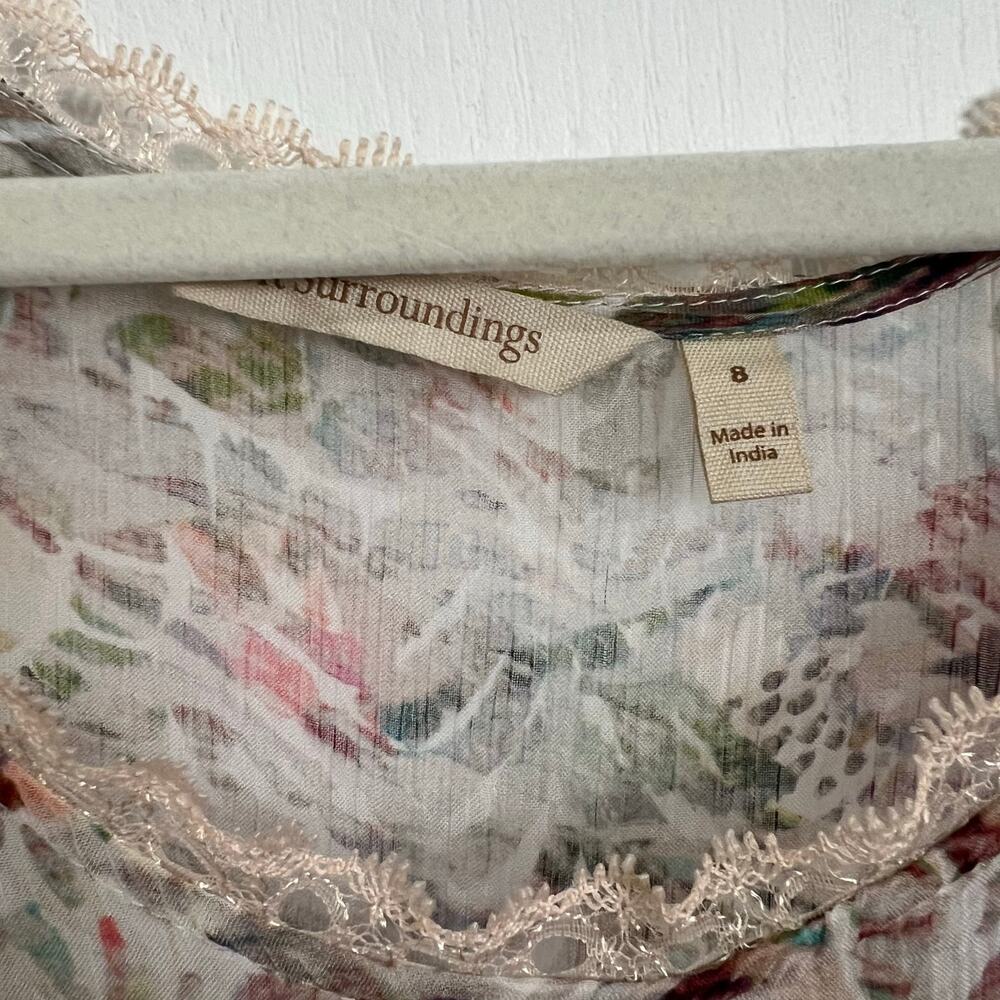 Soft Surroundings Althea Maxi Dress Boho Lace Floral Short Sleeve Women's Size 8 - Picture 7 of 15